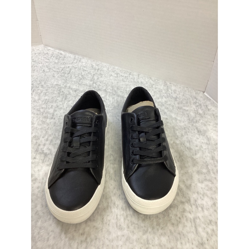 Sperry Striper LTT Lthr Black Leather Sneakers Mens 7W STS25433